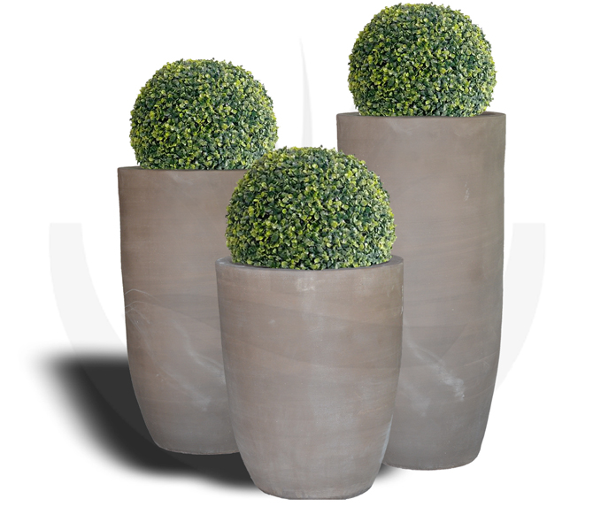 Vaso liscio alto colore Etrusca prodotto in argilla galestro, stile contemporaneo. Modello a sigaro, adatto per spazi moderni, interni ed esterni, antigelivo fino a -25 C